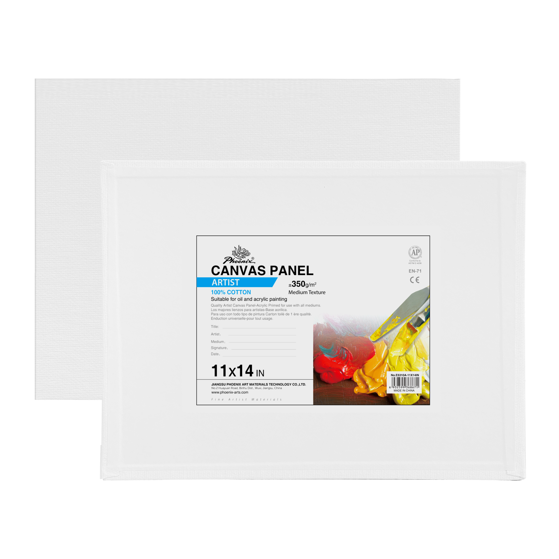Phoenix Artist 3mm Cotton Canvas Panel - Phoenix Art Materials