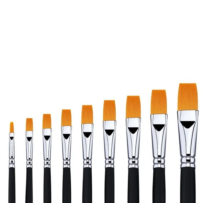 Phoenix SERIES 6606 Golden Nylon Hair Acrylic Brush-Flat - Image 3