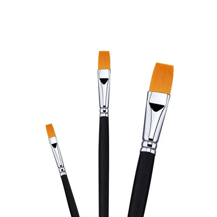 Phoenix SERIES 6606 Golden Nylon Hair Acrylic Brush-Flat
