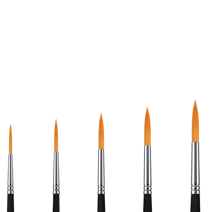 Phoenix SERIES 6606 Golden Nylon Hair Acrylic Brush-Round - Image 3