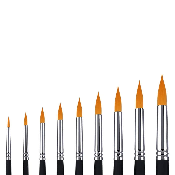 Phoenix SERIES 6606 Golden Nylon Hair Acrylic Brush-Round - Image 2