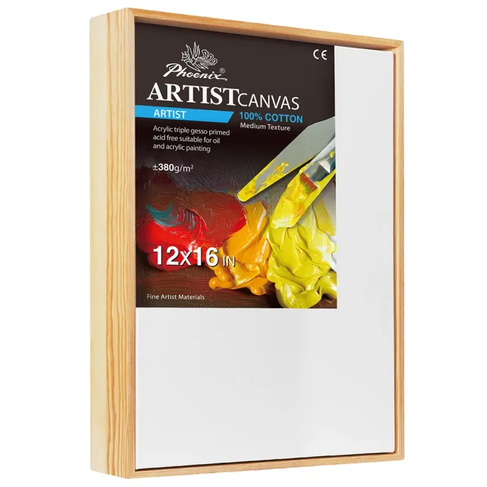 Phoenix Artist Series, 12oz Acrylic Primed  Floating Cotton Canvas ±350g/m²