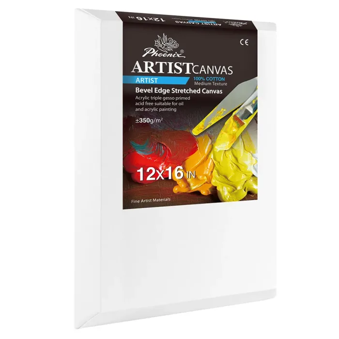 Phoenix Artist Series, 12oz BEVEL EDGE Acrylic Titanium Primed Cotton Canvas ±350g/m²