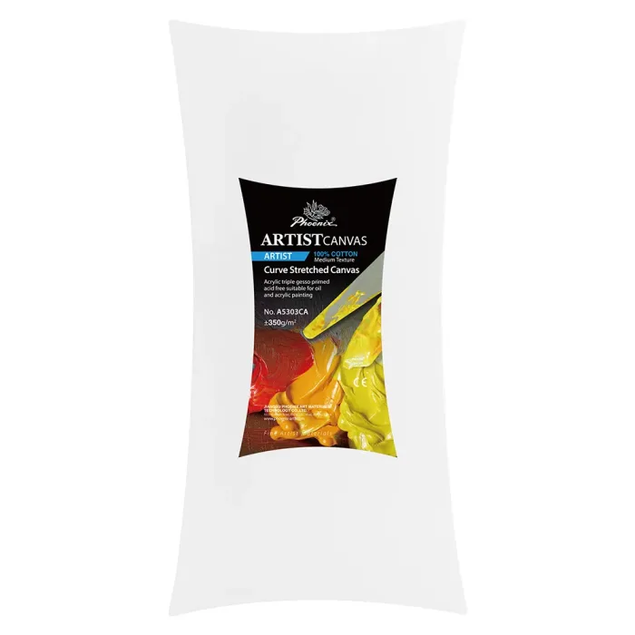 Phoenix Artist Series, 12oz Acrylic Titanium Primed Shaped Stretched Cotton Canvas ±350g/m²