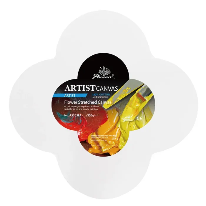 Phoenix Artist Series, 12oz Acrylic Titanium Primed Shaped Stretched Cotton Canvas±350g/m²
