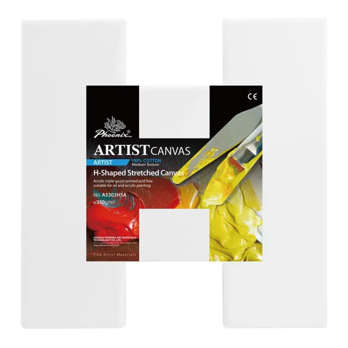 Phoenix Artist Series, 12oz Acrylic Titanium Primed Shaped Stretched Cotton Canvas ±350g/m²