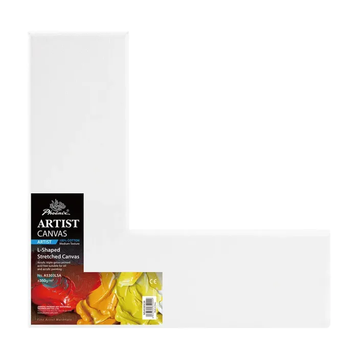 Phoenix Artist Series, 12oz Acrylic Titanium Primed Shaped Stretched Cotton Canvas ±350g/m²