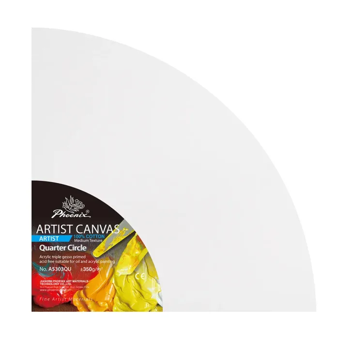 Phoenix Artist Series, 12oz Acrylic Titanium Primed Shaped Stretched Cotton Canvas ±350g/m²
