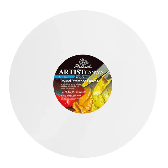 Phoenix Artist Series, 12oz Acrylic Titanium Primed Shaped Stretched Cotton Canvas ±350g/m²