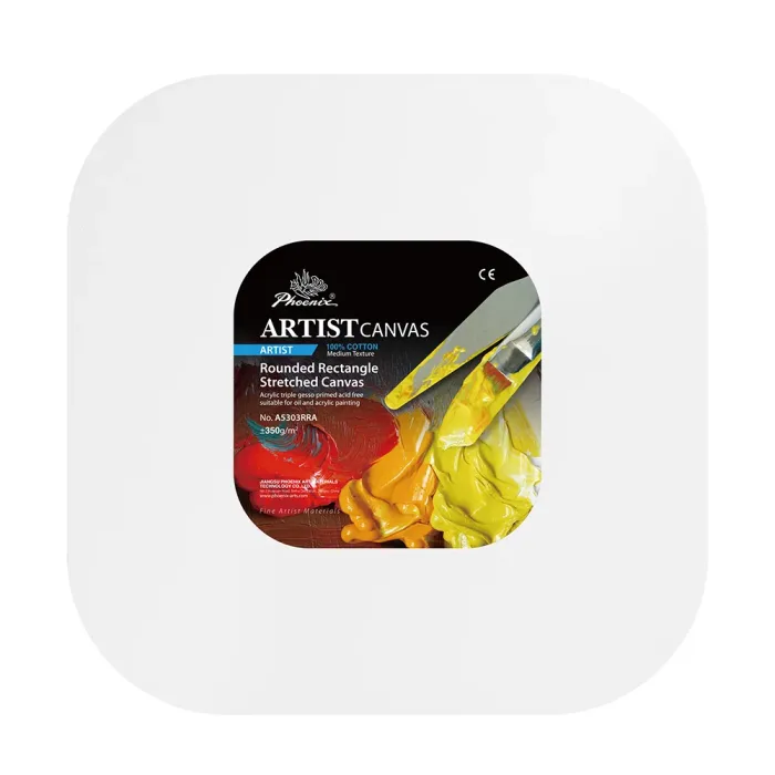 Phoenix Artist Series, 12oz Acrylic Titanium Primed Shaped Stretched Cotton Canvas±350g/m²