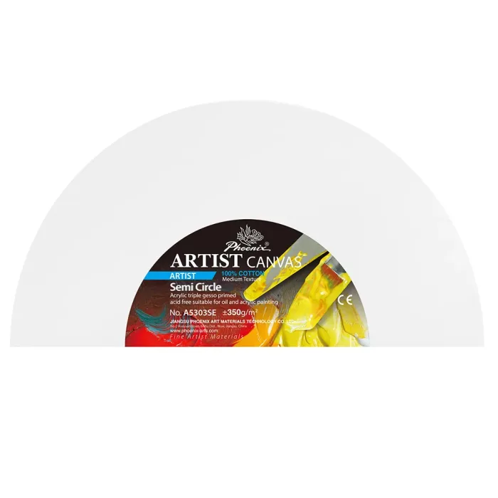 Phoenix Artist Series, 12oz Acrylic Titanium Primed Shaped Stretched Cotton Canvas ±350g/m²