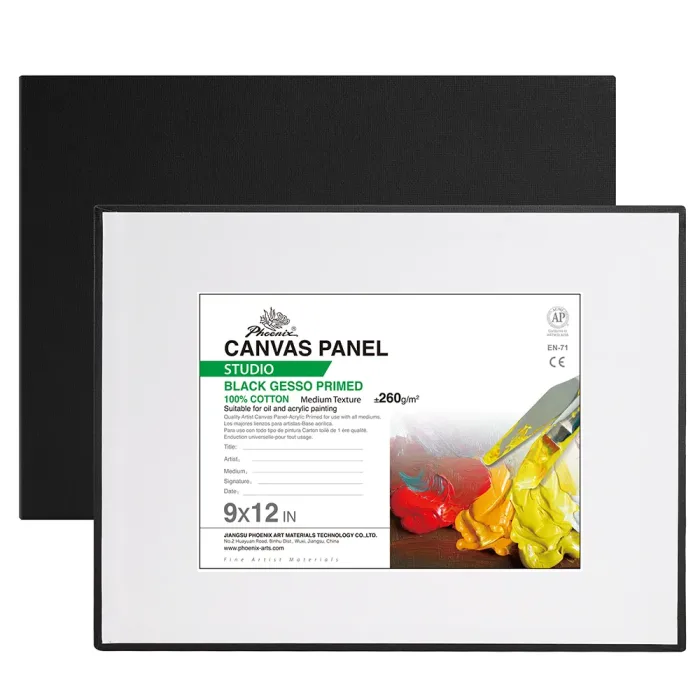 Phoenix 3mm Black Cotton Canvas Panel