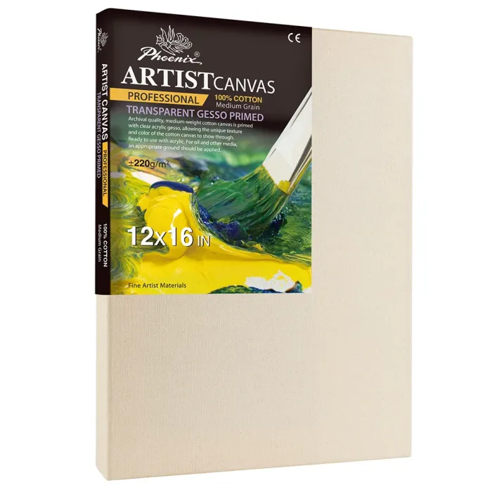 Phoenix Professional Series, 7oz TRANSPARENT GESSO Primed Cotton Canvas ±220g/m²