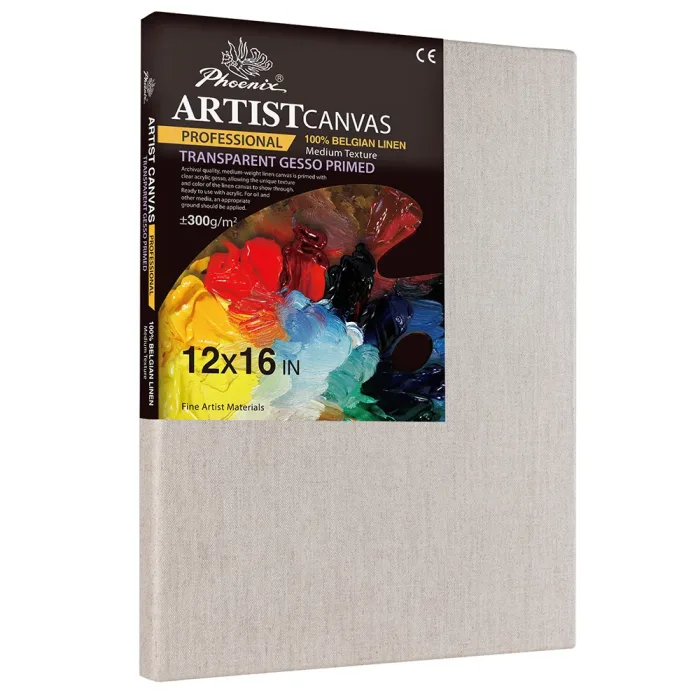 Phoenix Professional Series, 10oz TRANSPARENT GESSO Primed Linen Canvas ±300g/m²