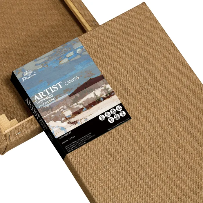 Phoenix Professional Series, 100% Burlap Unprimed Stretched Canvas, ±510/m²