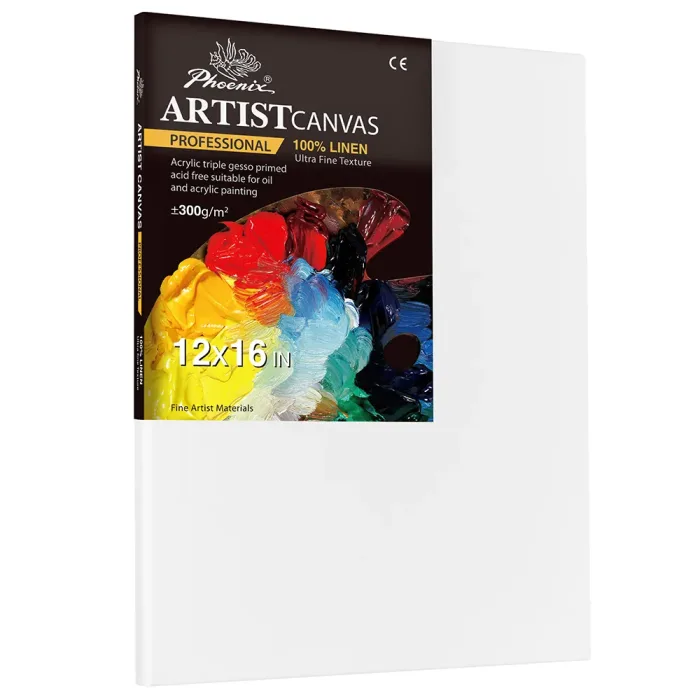 Phoenix Professional Series, 10oz Acrylic Titanium Primed Linen Canvas ±300g/m²