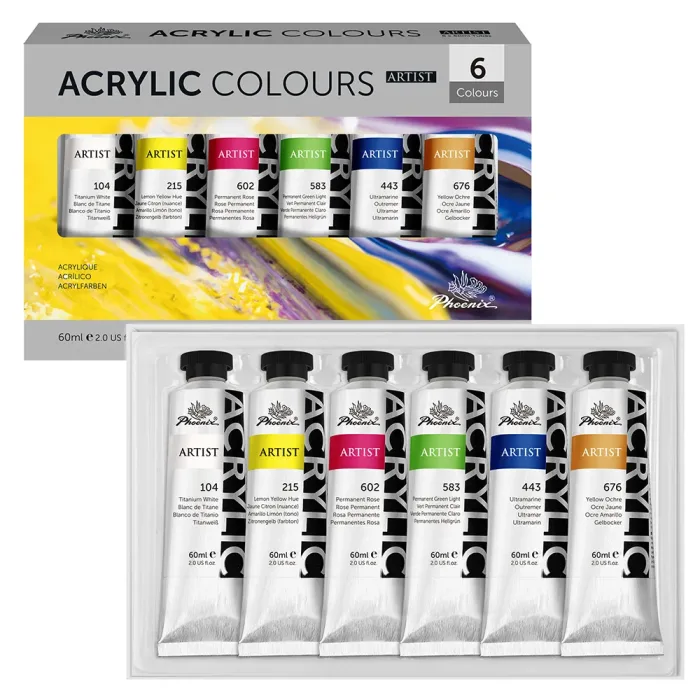 PHOENIX ARTIST ACRYLIC COLOUR SET 6*60ml