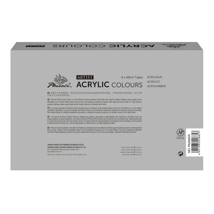 PHOENIX ARTIST ACRYLIC COLOUR SET 6*60ml - Image 5