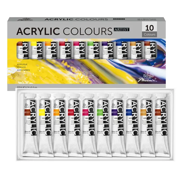 PHOENIX ARTIST ACRYLIC COLOUR SET 10*22ml