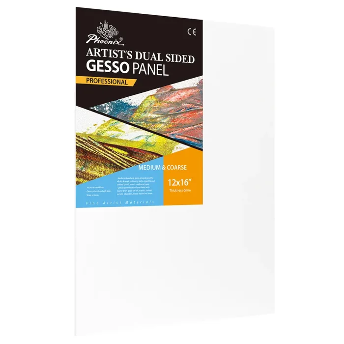 Phoenix Professional Series, 1/4" Medium Surface Artist’s Dual Sided Gesso Panel