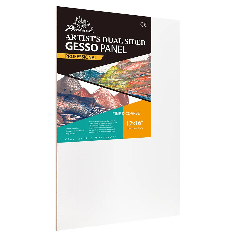 Phoenix Professional Series, 1/4″”  Fine Surface Artist’s Dual Sided Gesso Panel