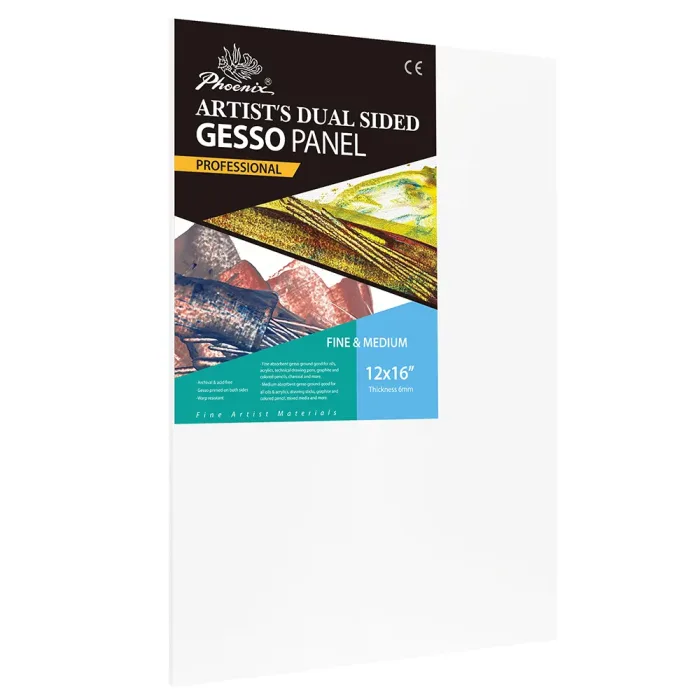 Phoenix Professional Series, 1/4""  Coarse Surface Artist’s Dual Sided Gesso Panel