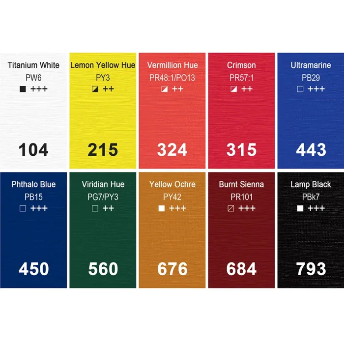 PHOENIX STUDIO OIL COLOUR SET 10*22ml - Image 2