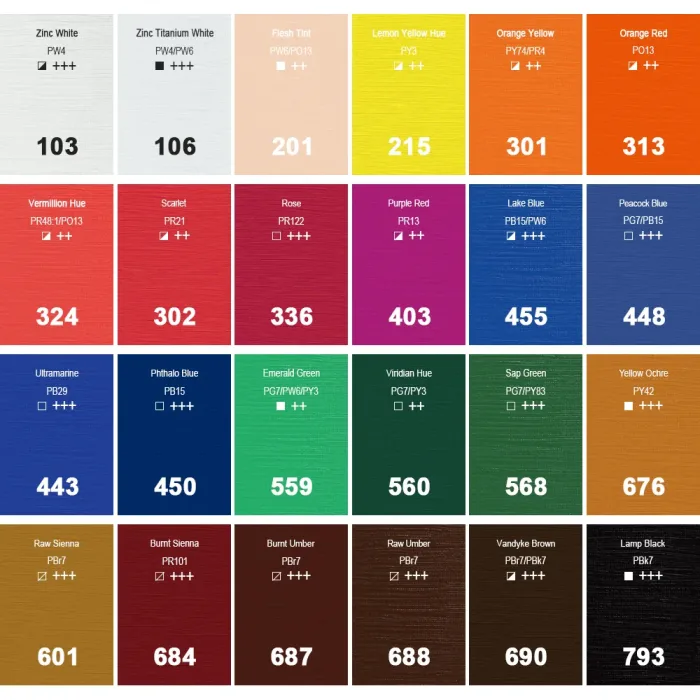 PHOENIX STUDIO OIL COLOUR SET 24*12ml - Image 2