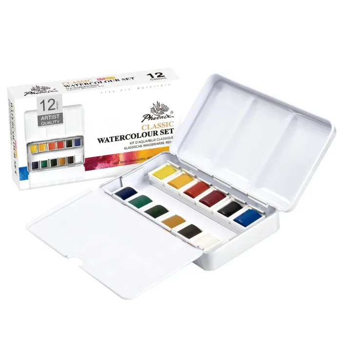 PHOENIX ARTIST WATERCOLOUR  PORTABLE SET 12*COLOURS