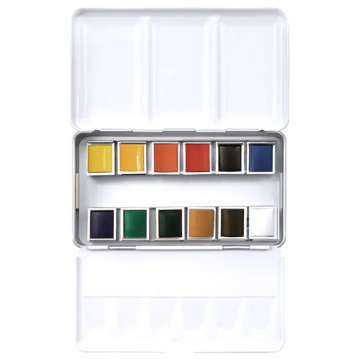 PHOENIX ARTIST WATERCOLOUR  PORTABLE SET 12*COLOURS - Image 4