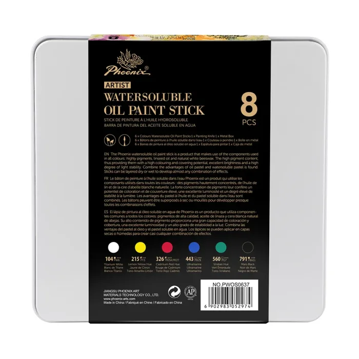PHOENIX ARTIST WATERSOLUBLE OIL PAINT STICKES 6*COLOURS - Image 6