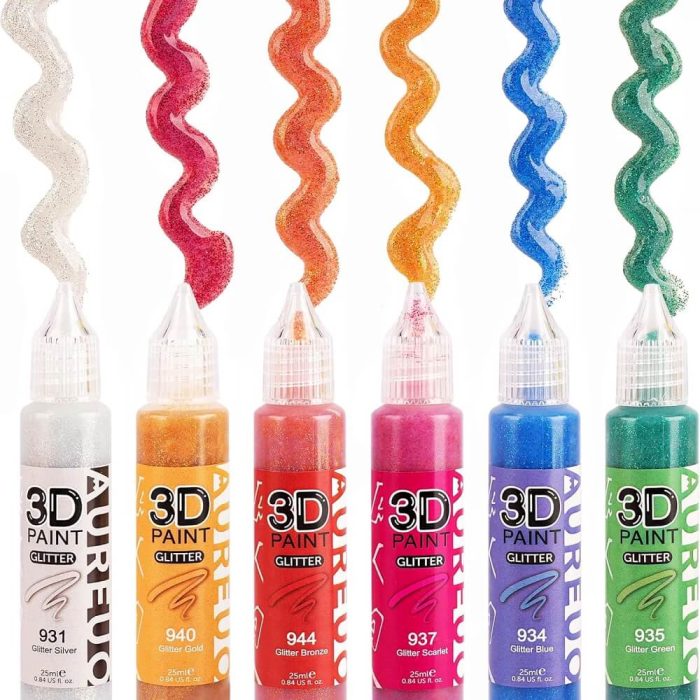 3D PAINT GLITTER PACK 6 X 25ML - Image 2