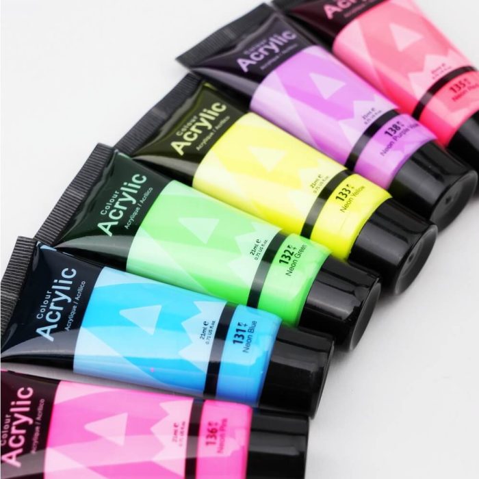 NEON ACRYLIC PAINT SET 8 COLOURS - Image 4