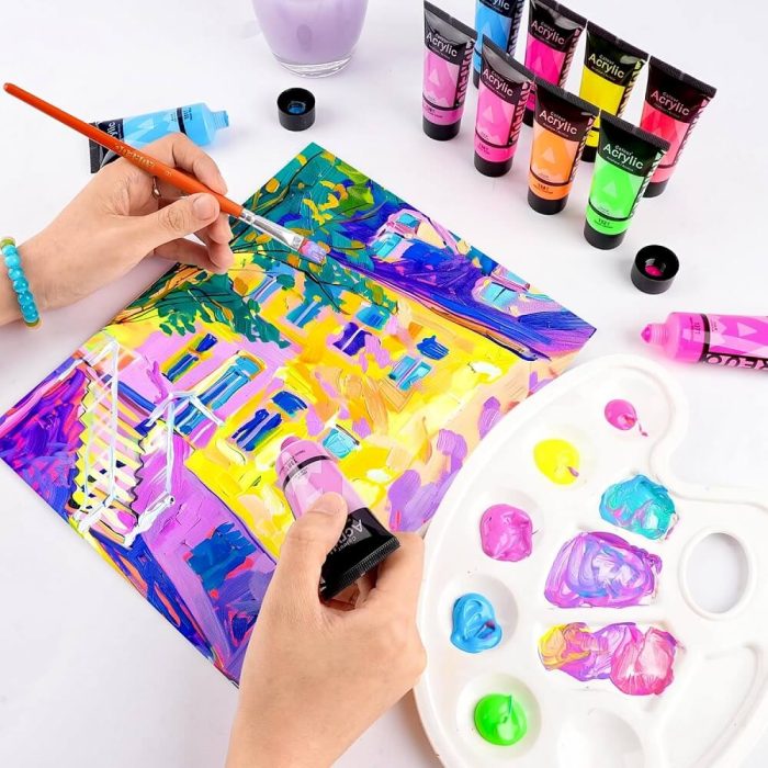 NEON ACRYLIC PAINT SET 8 COLOURS - Image 7
