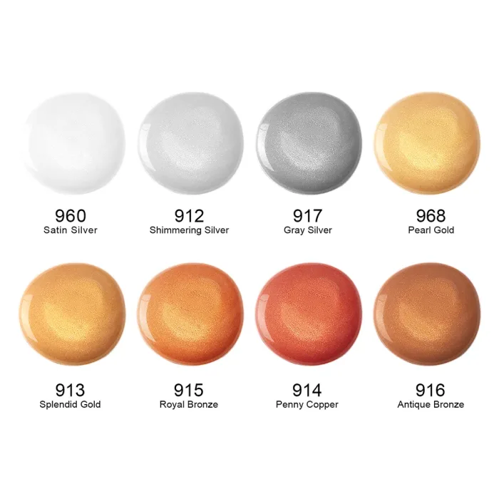 METALLIC ACRYLIC PAINT SET 8 COLOURS - Image 8