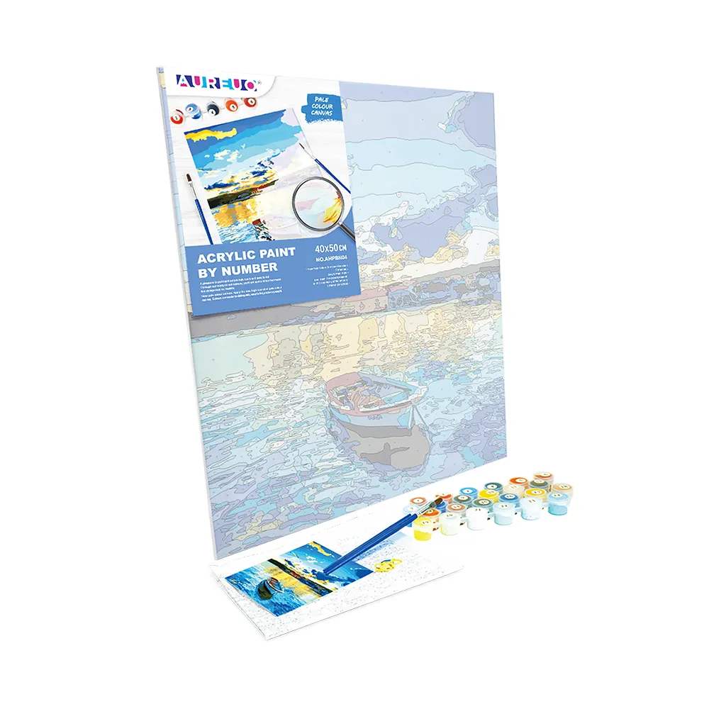 COLOR PRE-PRINTED ACRYLIC PAINT BY NUMBER CANVAS KIT