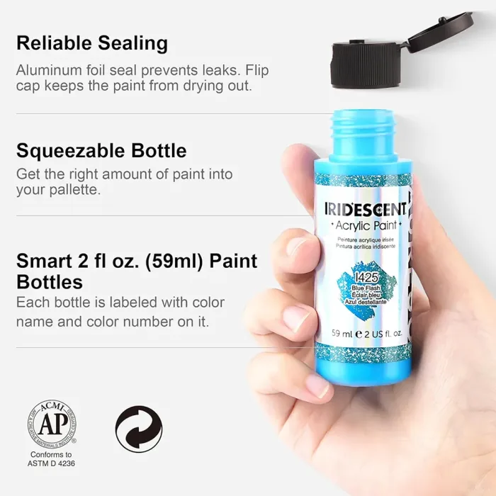 IRIDESCENT ACRYLIC PAINT SET 59ML - Image 6