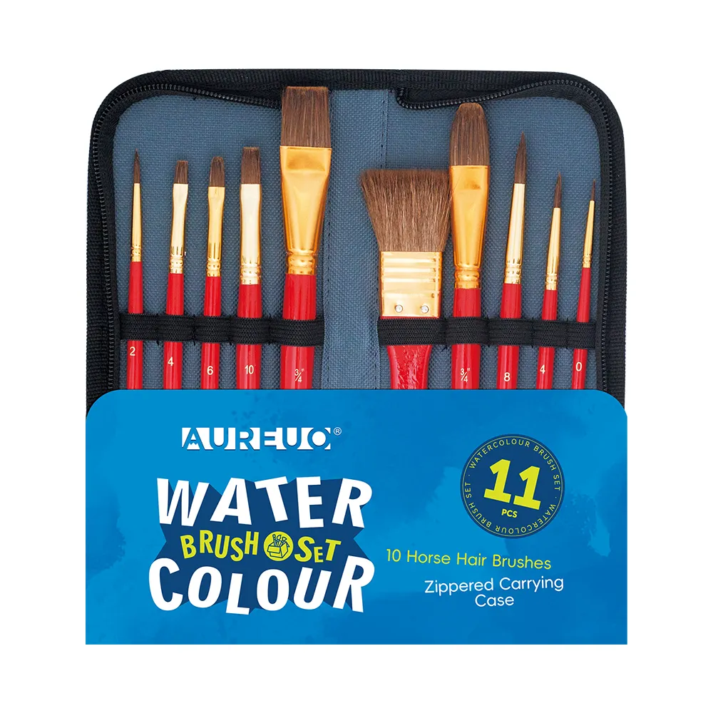 WATERCOLOUR BRUSH CASE SET-ZIP-UP PACK 11PCS