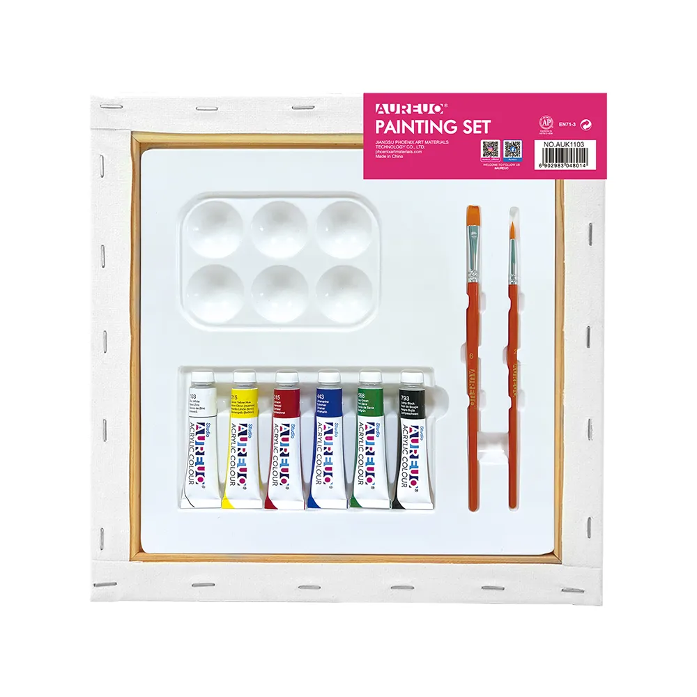 ACRYLIC CANVAS PAINTING KIT 9 PCS