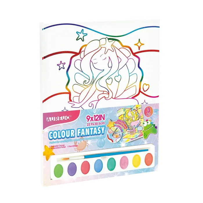 WATERCOLOR STRETCHED CANVAS PAINT SET