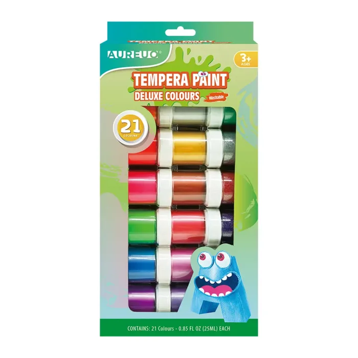 TEMPERA PAINT POT SET DELUXE COLOURS