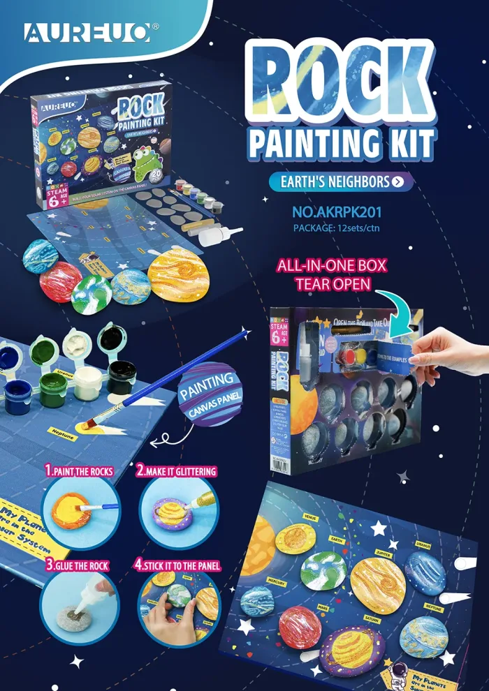 ROCK PAINTING KIT - EARTH'S NEIGHBORS SERIE - Image 2