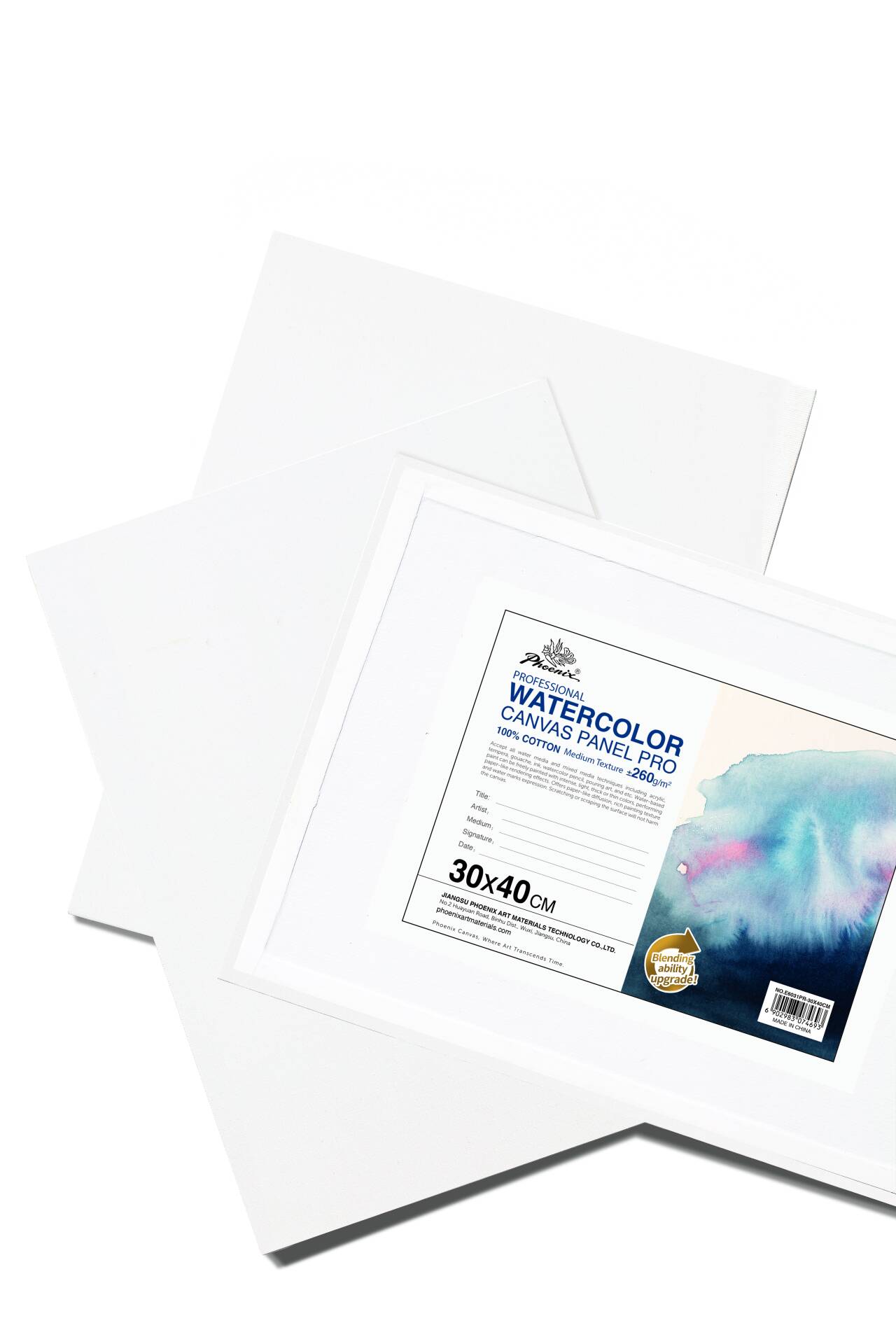 PHOENIX Watercolor Canvas Panel Pro,100% natural cotton, ±260g/m